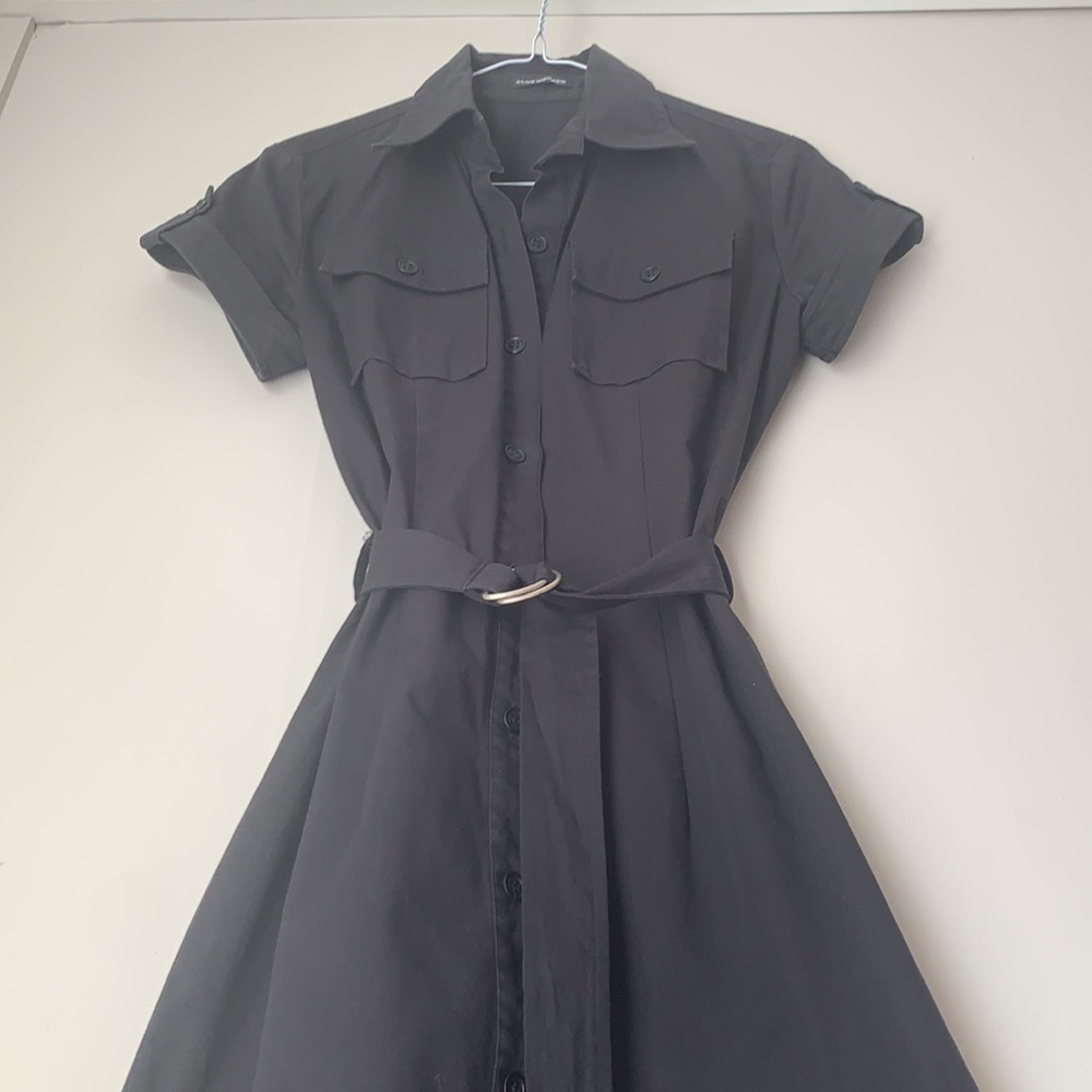 Club Monaco Navy Blue Button Up Dress